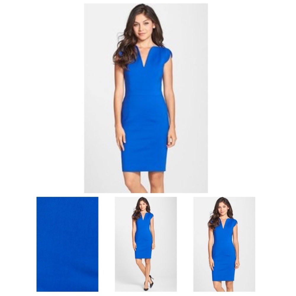 NWOT French Connection Women Lolo Stretch Cobalt Blue Size 6 Cocktail Dress